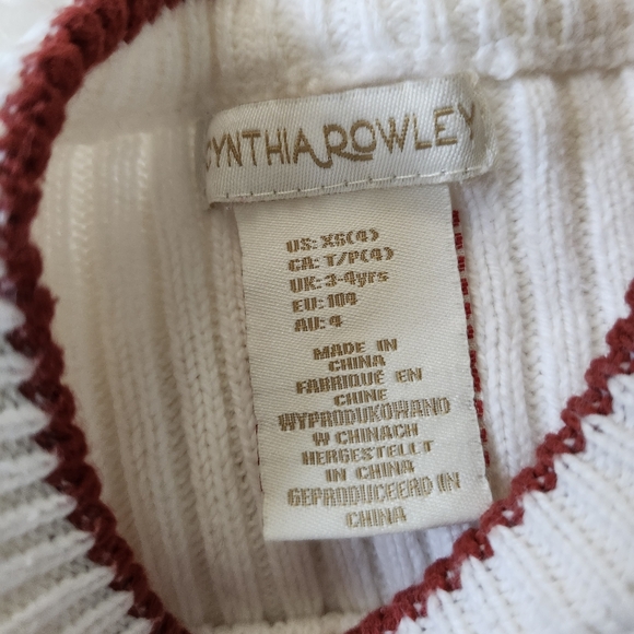 Cynthia Rowley Sz 4 White Knit Owl Embroidered Animal Print Kid Girl Dress - Picture 6 of 6